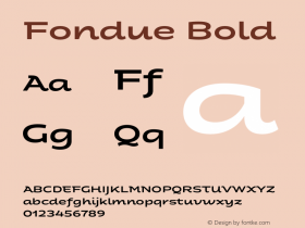 Fondue-Bold Version 1.020;PS 001.020;hotconv 1.0.88;makeotf.lib2.5.64775图片样张