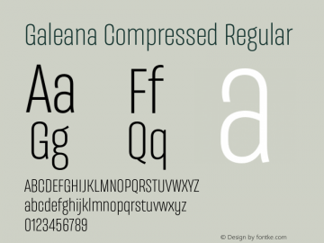 Galeana Compressed Regular Version 0.000;hotconv 1.0.109;makeotfexe 2.5.65596图片样张