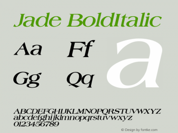 Jade BoldItalic Rev. 003.000图片样张