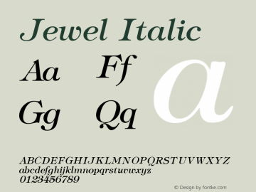 Jewel Italic Rev. 002.02图片样张