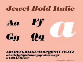 Jewel Bold Italic Rev. 002.001 Font Sample