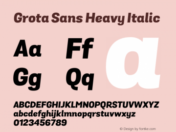 GrotaSansHeavy-Italic 1.000图片样张