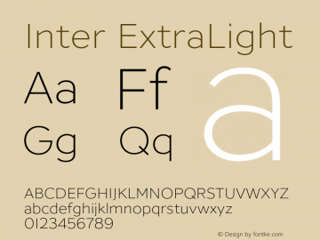 Inter ExtraLight Version 1.000;hotconv 1.0.109;makeotfexe 2.5.65596图片样张