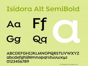 Isidora Alt SemiBold Version 1.000;PS 001.000;hotconv 1.0.88;makeotf.lib2.5.64775图片样张