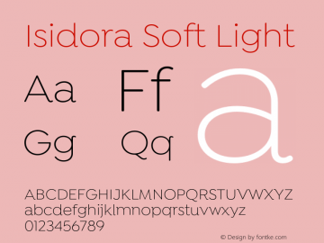 Isidora Soft Light Version 1.000;PS 001.000;hotconv 1.0.88;makeotf.lib2.5.64775图片样张