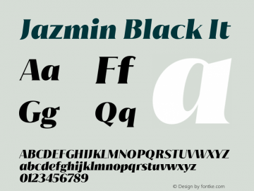 Jazmin Black It Version 1.001;hotconv 1.0.109;makeotfexe 2.5.65596图片样张
