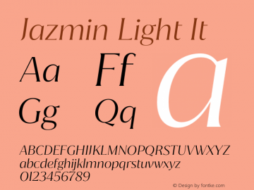 Jazmin Light It Version 1.001;hotconv 1.0.109;makeotfexe 2.5.65596图片样张