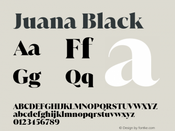 Juana Black Version 1.001;hotconv 1.0.109;makeotfexe 2.5.65596图片样张