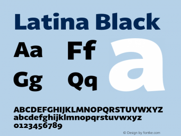 Latina Black Version 0.022;PS 000.022;hotconv 1.0.88;makeotf.lib2.5.64775图片样张
