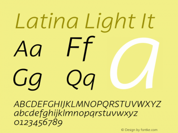 Latina Light It Version 0.022;PS 000.022;hotconv 1.0.88;makeotf.lib2.5.64775图片样张