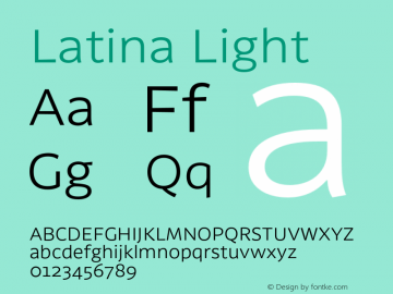 Latina Light Version 0.022;PS 000.022;hotconv 1.0.88;makeotf.lib2.5.64775图片样张