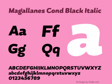 MagallanesCondBlack-Italic 1.000图片样张