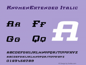 KnomenExtended Italic Rev. 003.000 Font Sample