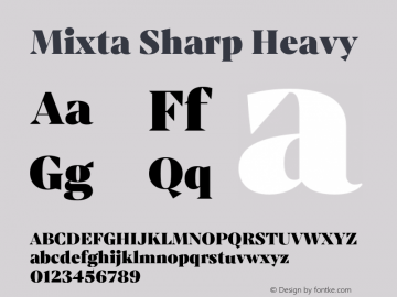 Mixta Sharp Heavy Version 1.000;hotconv 1.0.109;makeotfexe 2.5.65596图片样张