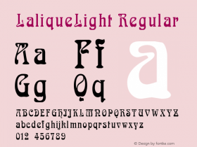 LaliqueLight Regular Rev. 003.000 Font Sample