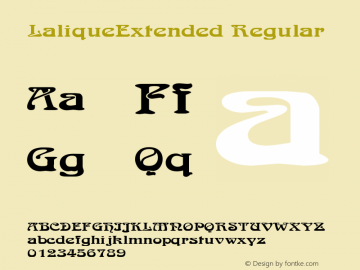 LaliqueExtended Regular Rev. 003.000 Font Sample
