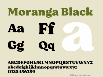Moranga Black Version 1.000;hotconv 1.0.109;makeotfexe 2.5.65596图片样张