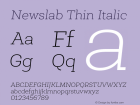 NewslabThin-Italic Version 001.000图片样张