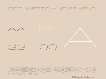 Organetto Hair SemiExp Version 1.000;hotconv 1.0.109;makeotfexe 2.5.65596图片样张