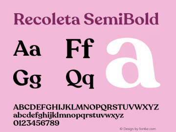 Recoleta SemiBold Version 1.000;PS 001.000;hotconv 1.0.88;makeotf.lib2.5.64775图片样张