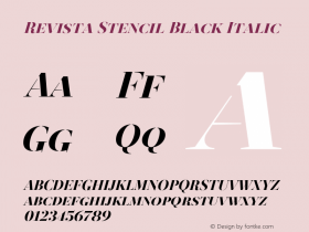 Revista Stencil Black Italic Version 1.001;PS 001.001;hotconv 1.0.70;makeotf.lib2.5.58329图片样张