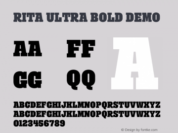 Rita Ultra Bold DEMO Version 1.000;PS 001.000;hotconv 1.0.88;makeotf.lib2.5.64775图片样张