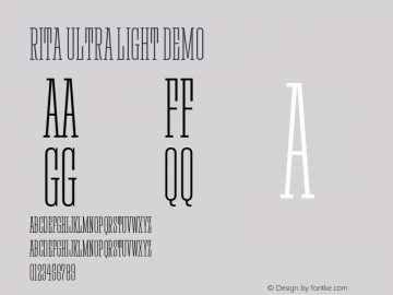 Rita Ultra Light DEMO Version 1.000;PS 001.000;hotconv 1.0.88;makeotf.lib2.5.64775图片样张