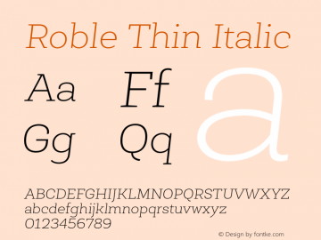 RobleThin-Italic Version 001.000图片样张