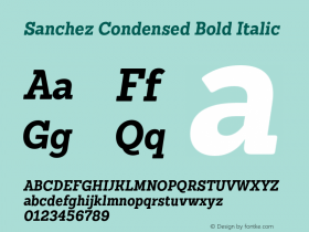 SanchezCondensedBold-Italic 1.000图片样张