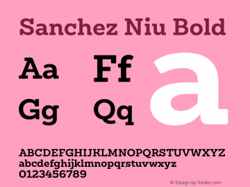 Sanchez Niu Bold Version 1.005;PS 001.005;hotconv 1.0.88;makeotf.lib2.5.64775图片样张