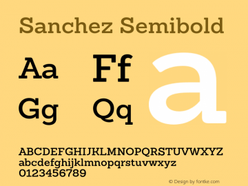 Sanchez-Semibold Version 1.005;PS 001.005;hotconv 1.0.88;makeotf.lib2.5.64775图片样张