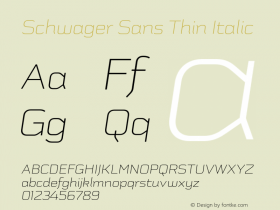 SchwagerSansThin-Italic Version 1.000图片样张