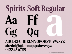 Spirits Soft Regular Version 1.000;hotconv 1.0.109;makeotfexe 2.5.65596图片样张
