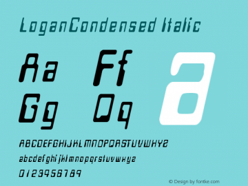 LoganCondensed Italic Rev. 003.000 Font Sample