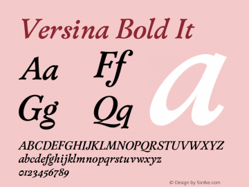 Versina Bold It Version 1.000;hotconv 1.0.109;makeotfexe 2.5.65596图片样张