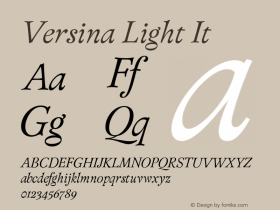 Versina Light It Version 1.000;hotconv 1.0.109;makeotfexe 2.5.65596图片样张