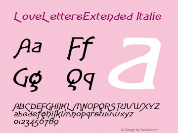 LoveLettersExtended Italic Rev. 003.000图片样张