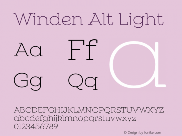 Winden Alt Light Version 1.000;hotconv 1.0.109;makeotfexe 2.5.65596图片样张