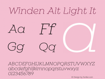 Winden Alt Light It Version 1.000;hotconv 1.0.109;makeotfexe 2.5.65596图片样张