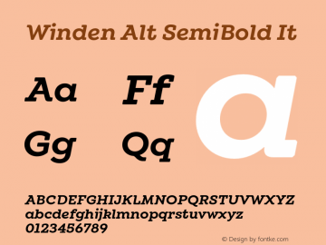 Winden Alt SemiBold It Version 1.000;hotconv 1.0.109;makeotfexe 2.5.65596图片样张