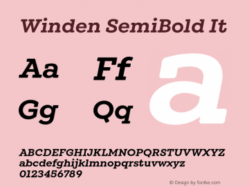 Winden SemiBold It Version 1.000;hotconv 1.0.109;makeotfexe 2.5.65596图片样张