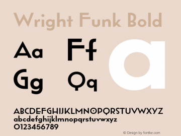 Wright Funk Bold Version 1.000;hotconv 1.0.109;makeotfexe 2.5.65596图片样张