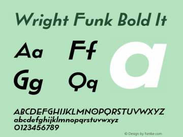 Wright Funk Bold It Version 1.000;hotconv 1.0.109;makeotfexe 2.5.65596图片样张