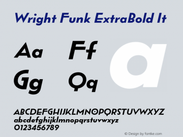 Wright Funk ExtraBold It Version 1.000;hotconv 1.0.109;makeotfexe 2.5.65596图片样张