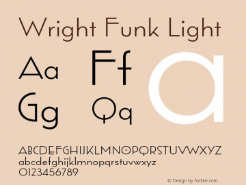 Wright Funk Light Version 1.000;hotconv 1.0.109;makeotfexe 2.5.65596图片样张