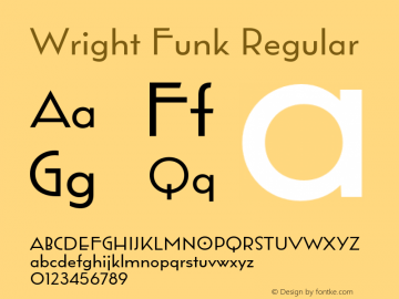 Wright Funk Regular Version 1.000;hotconv 1.0.109;makeotfexe 2.5.65596图片样张