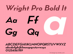 Wright Pro Bold It Version 1.000;hotconv 1.0.109;makeotfexe 2.5.65596图片样张