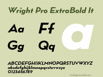 Wright Pro ExtraBold It Version 1.000;hotconv 1.0.109;makeotfexe 2.5.65596图片样张