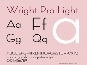 Wright Pro Light Version 1.000;hotconv 1.0.109;makeotfexe 2.5.65596图片样张