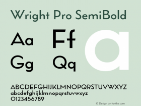 Wright Pro SemiBold Version 1.000;hotconv 1.0.109;makeotfexe 2.5.65596图片样张